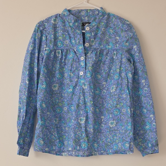 J. Crew Blue and Green Floral Shirt - Picture 4 of 7